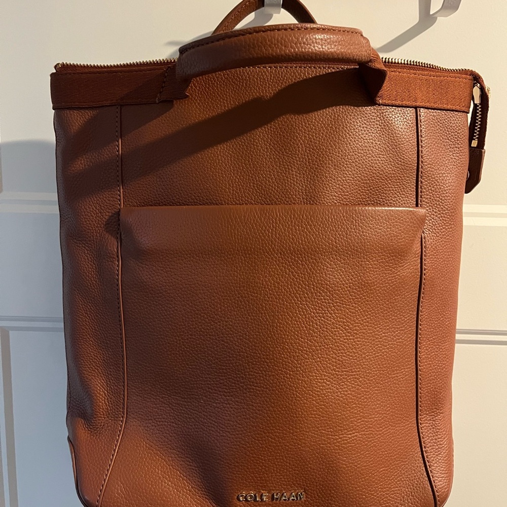 Cole Haan Men's Tan Leather Backpack